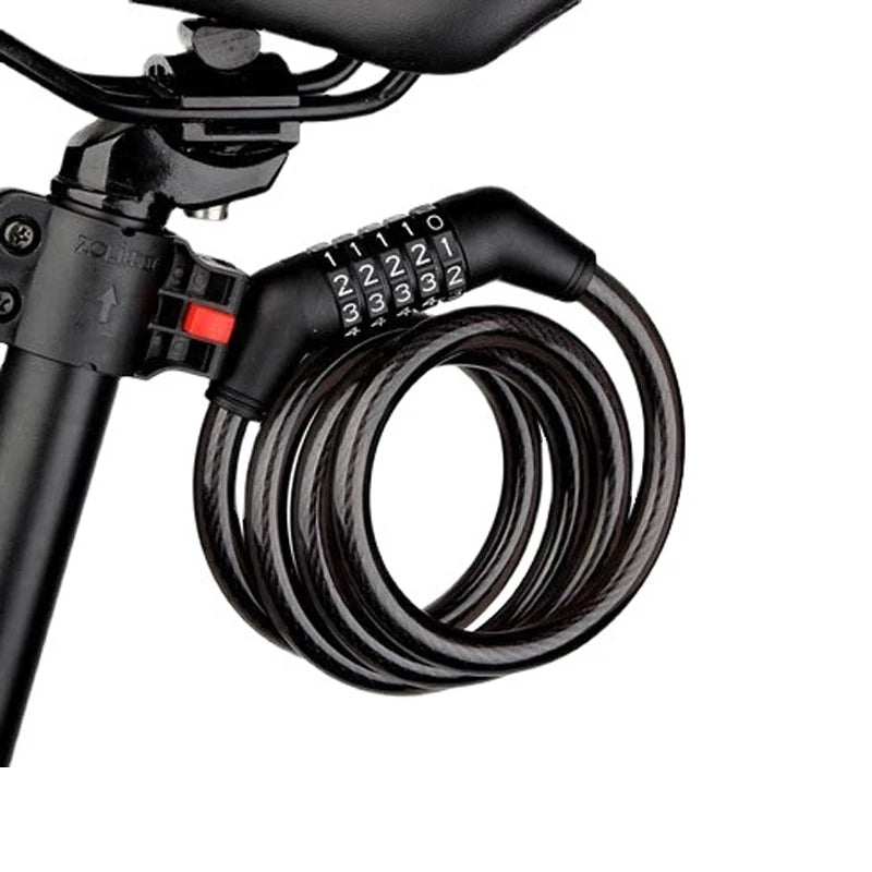 Bike Lock Anti-theft Portable Fixed Bicycle Security Code Lock 5 Digit Steel Cable MTB Bike Motorcycle Combination Password Lock