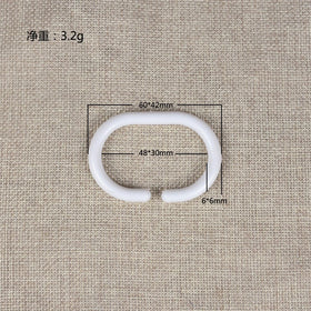 60*42mm White Bathroom Shower Hook Ring Accessories Plastic Curtain Hook