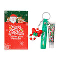 Private Label Glossy Christmas Glitter Glue Pendant Cosmetic Makeup Custom Vegan Sequins Jelly Glue Keychain Presents