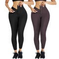 2021 Women's Breathable High Waist Trainer Leggings Yoga Pants with Pockets Slimming Tummy Control Workout Shapers