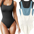 Women's One Piece Bodysuits Slim Full Body Shapewear Seamless Round Neck Tummy Control Tops Shapewear Bodysuit