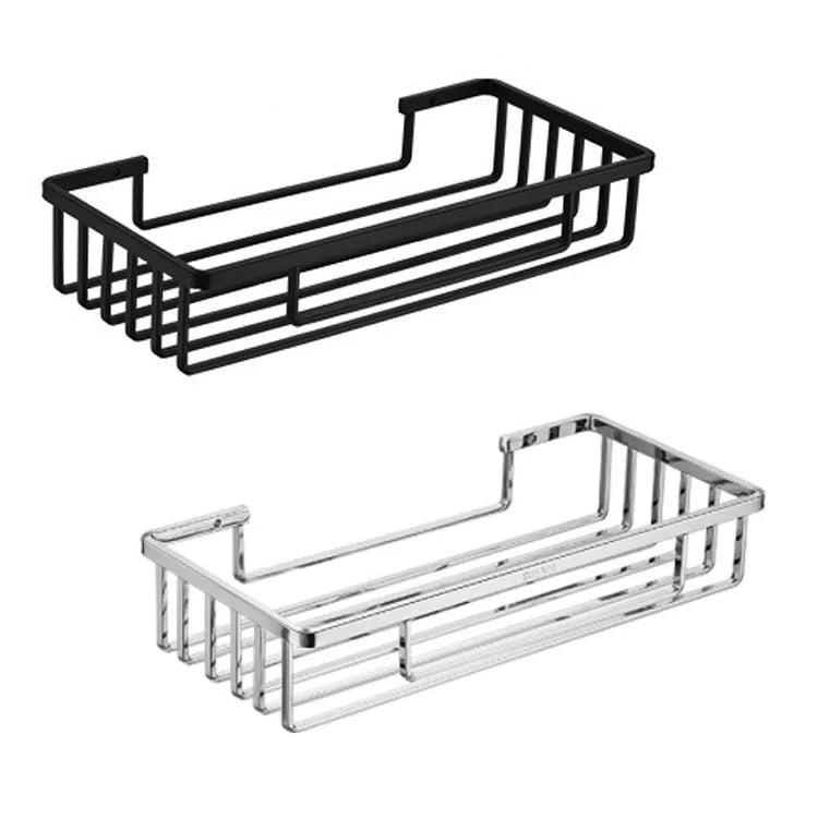 Single Tier Stainless Steel 304 Wall Mounted Shower Caddy Organizer Rack Modern Design Multi-functional Eco-Friendly Durable