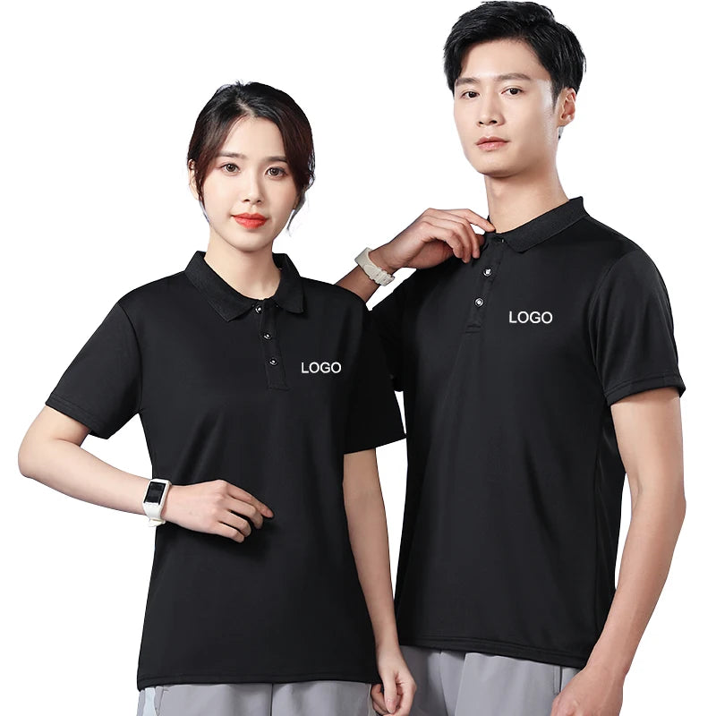 Heavyweight Plus Size Men's Polo T-shirts Women 100% Cotton Short Sleeve Lapel Tactical Yellow and Black Polo Shirt