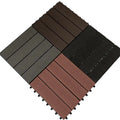 High-Density WPC Interlocking Deck Tile 300x300 Outdoor Terrace Decking Matt Finish Waterproof Asian Brushed Wood Eco-Friendly