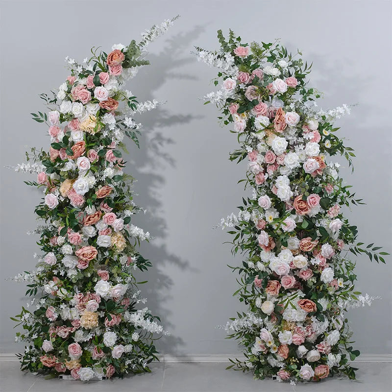 Horn Artificial Flower Arch Wedding Backdrop Decoration Rose Flower Stand