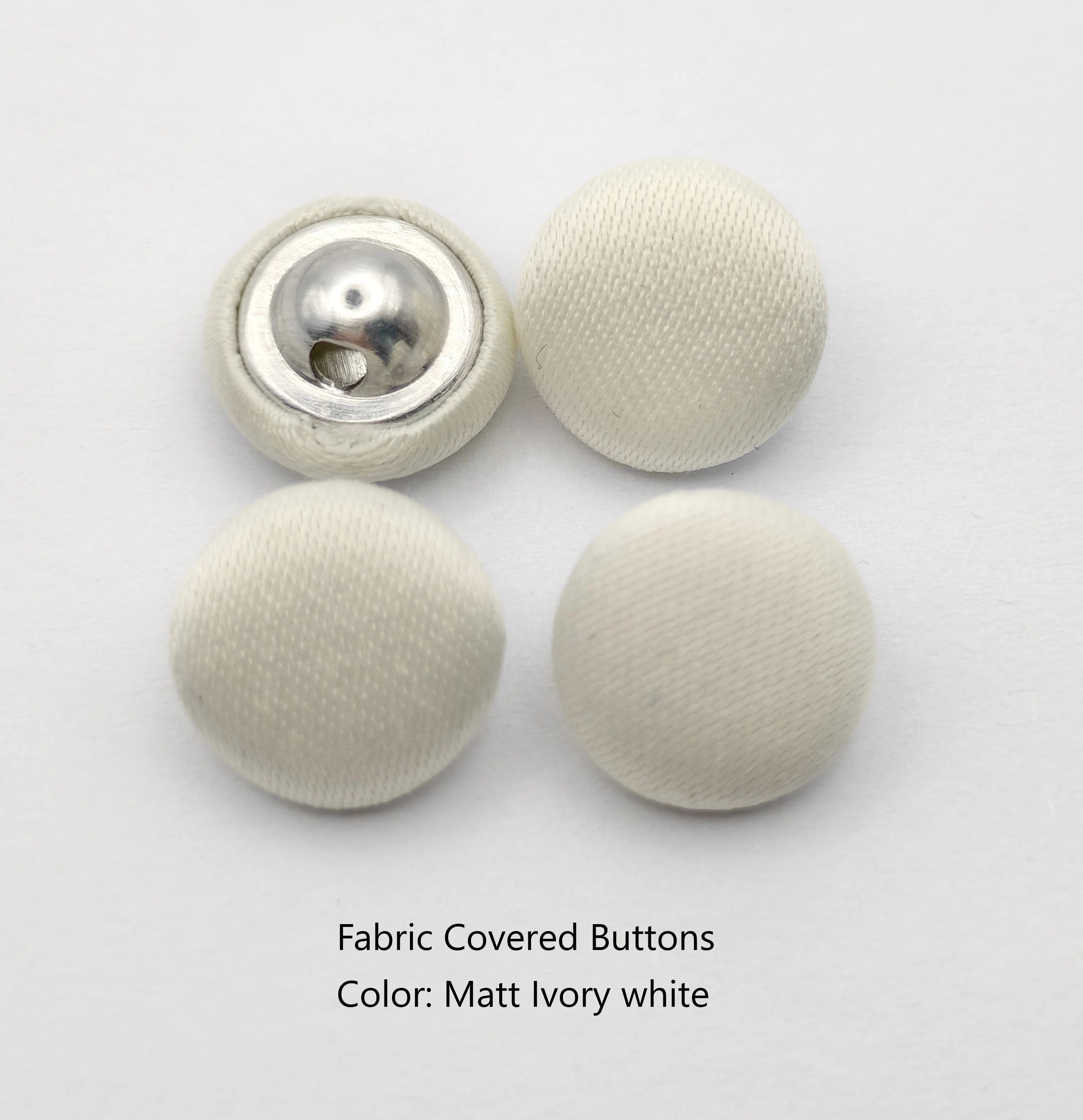 Accept Custom Matt or Shiny Ivory White Different Size Garment Dome Cover Mushroom Cloth Buttons Fabric Covered Buttons