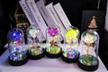 Artificial Galaxy Rose With Led Strip Light 24 K Gold Rose in Acrylic Dome for Valentines Day Gift