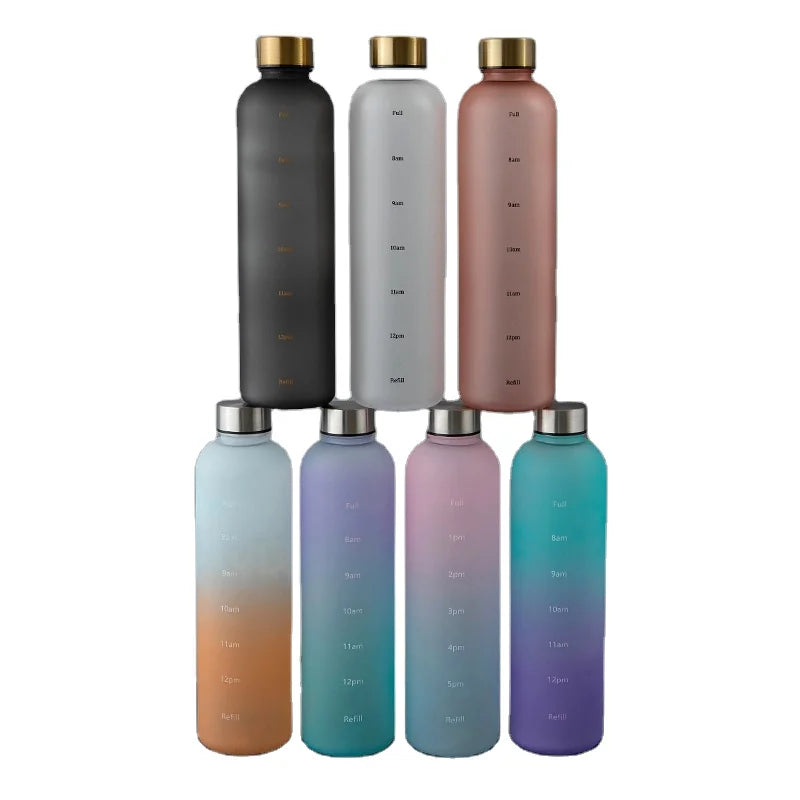 Mikenda Custom Logo Sport Water 1000ml Plastic Water Bottle Large Size Wide Mouth Travel Drinkware with Handle