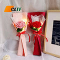 Artificial Crochet Flower Wholesale Valentine's Day Gift Artificial Flower Wool Finished Products Crochet Flower Hand Knitted