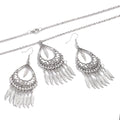 Classic Vintage Ethnic Water Drop Crescent Bell Tassel Drop Ethnic Silver Color Beads Tassel Wedding Eardrop Party Jewelry