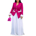 Fashion African Women's Suit Pleated Wide Leg Pants Set Elegant Office Wear Pants and Blouses Set