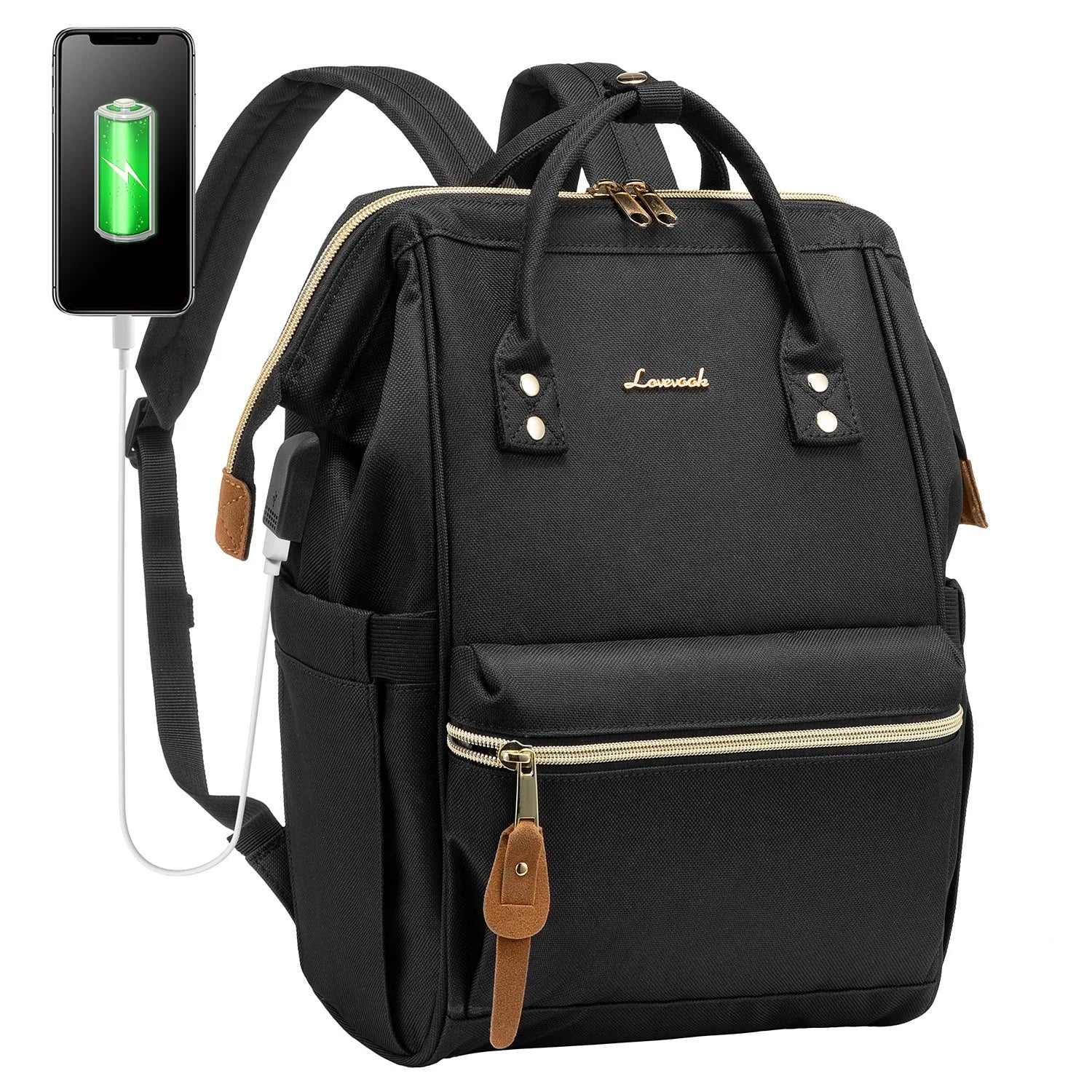 LOVEVOOK 14 Inch Backpack Custom Fashion Work Bag Daypack School Bags Waterproof Women Laptop Backpack With USB Charging