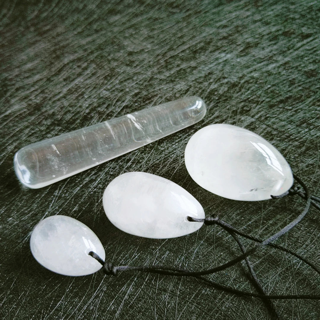 2026 Undrilled Clear Quartz Yoni Egg Set Tiger Eye Jade Eggs Obsidian Kegel Exercise Vaginal Muscle Firming Yoni Eggs Exerciser