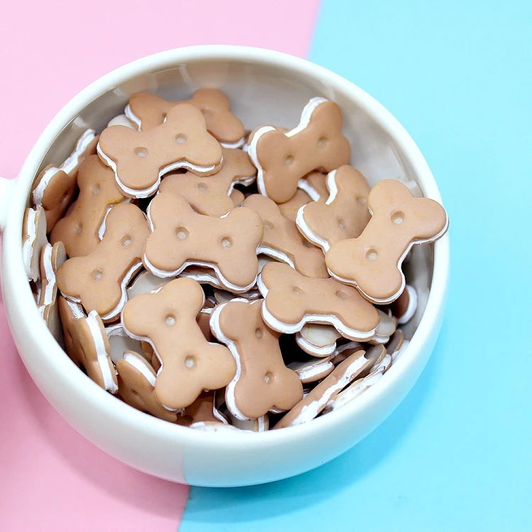 Favorable Price Miniature Food Dog Bone Biscuit Resin Craft Cabochon DIY Decorative Resin Craft