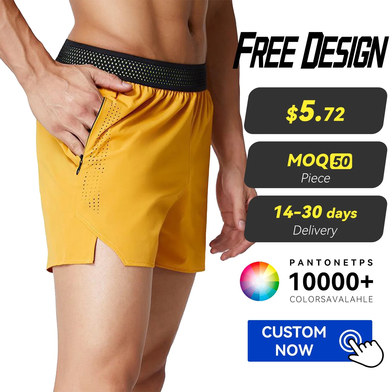 Wholesale Custom Men's Quick Drying Breathable Mid Waist Worsted Fabric Jogger Shorts Elastic Waist Moisture Wicking Running Gym