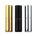 Stock Small Fine Mist Skincare Cosmetic Packaging 5ml Electroplated Shinning Gold Silver Black Glass Perfume Spray Bottle