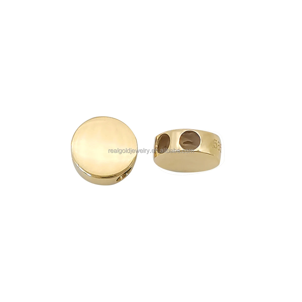 Genuine 14K Gold Jewelry Accessory Bead for Adjustable Bracelet Necklace Round 14K Gold Jewelry Findings Wholesale