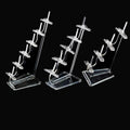 Classic Clear View Stepped Design Eyewear Display Stand Holder 5 6 Pair Plastic Spectacles Stand