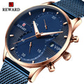 Reward Relogio Men Watches Fashion Blue Man Watch Luxury Waterproof Quartz Analog Wrist Watch Men Reloj Hombre Oem
