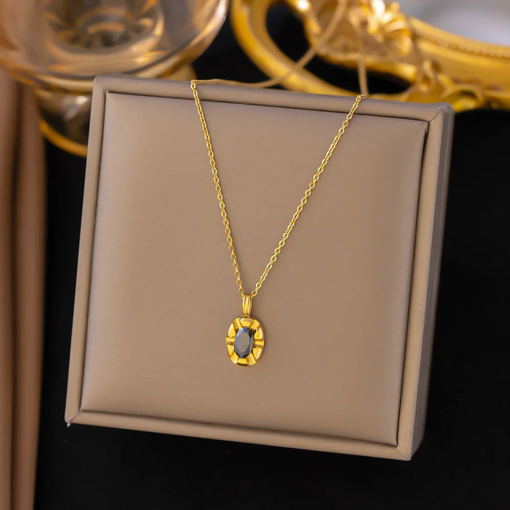 New Light Luxury  Niche Design Advanced Sense Simple Style Cool  Titanium Steel Necklace