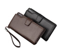 Baellerry  Men's Clutch Wallet with Wristband Bifold Business Design Big Zipper Pocket Polyester Lining High Grade PU Leather