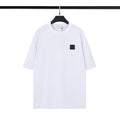 European American Clothing Trendy Brand Embroidery Pure Cotton Printing Baseball Short-sleeved Half-sleeved Loose Men
