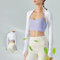 Women's Breathable Lightweight Open Front Sports Cardigan Long Sleeve Crop Top Yoga Workout Cropped Shirts