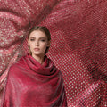 Factory Print Spandex Fabric With Burgundy Rhinestones Crystals for Custom Rhinestones Dress