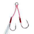 DORISEA High Carbon Steel Circle Hooks Double Jig Assist Jigging Assistant Feather 10#-16# Fishing Hooks for Catfish Saltwater