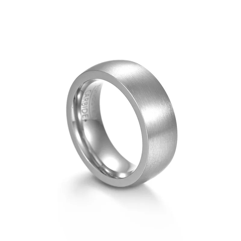 8mm Width Tungsten Natural Color Polishing Mens Tungsten Carbide Ring