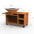 Outdoor Kitchen Brasero Table  Grills Bbq Fire Pit Fireplace Corten Steel Barbecue Grill   Firebowl    Bbq Plancha