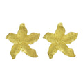 Gold Metal Petal Flower Earrings Fashion Big Temperament Stud Earrings