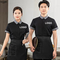 Wholesale Custom LOGO Restaurant Bar Server Uniform Bartender Work Shirt Waiter Waitress Shirt Work Wear Men Women Manufacturer