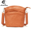 AndoBag Genuine Cow Leather Shoulder Crossbody Bags for Women Fashion Casual Simple Female Bucket Bag 8363