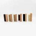 Customized Sneaker Care Brush Bamboo Wood Shoe Cleaner with Hand-Design Style Beeswax Bristle for Pig Horse PP Hair Use
