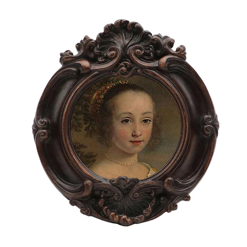 Antique 7x7 Vintage Handmade 2-color Letterpress Printed Photo Frame Retro Tabletop Wall Display Stylish Resin Frame for Home