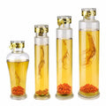 Hot Sale 500ml 1L 1.5L 2L 3L Thickened Bottom High Borosilicate Glass Ginseng Wine Bottle Screw Cap Decal Luxury Clear Custom