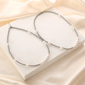 Non-Tarnish Stainless Steel Choker Necklace Jewelry Simple Silver Color Simulated Pearl Metal Beads Chain Necklace