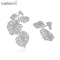 LUOTEEMI Cubic Zirconia Big Woman New Earing Large Jewelry Zircon Long Christmas Fashion Designer Earrings
