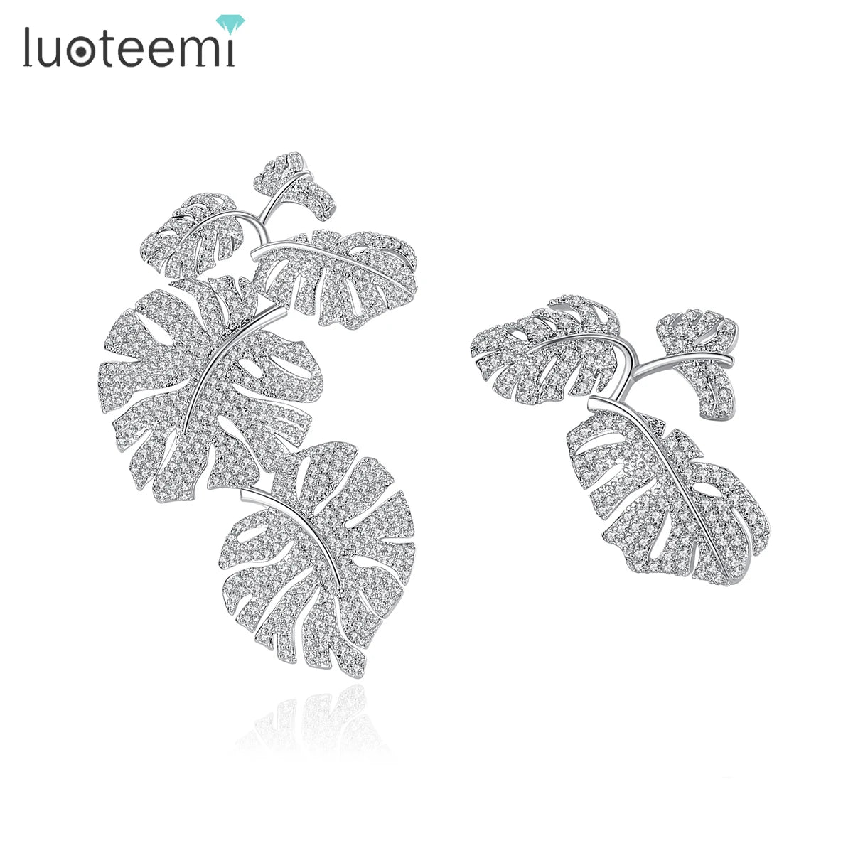 LUOTEEMI Cubic Zirconia Big Woman New Earing Large Jewelry Zircon Long Christmas Fashion Designer Earrings