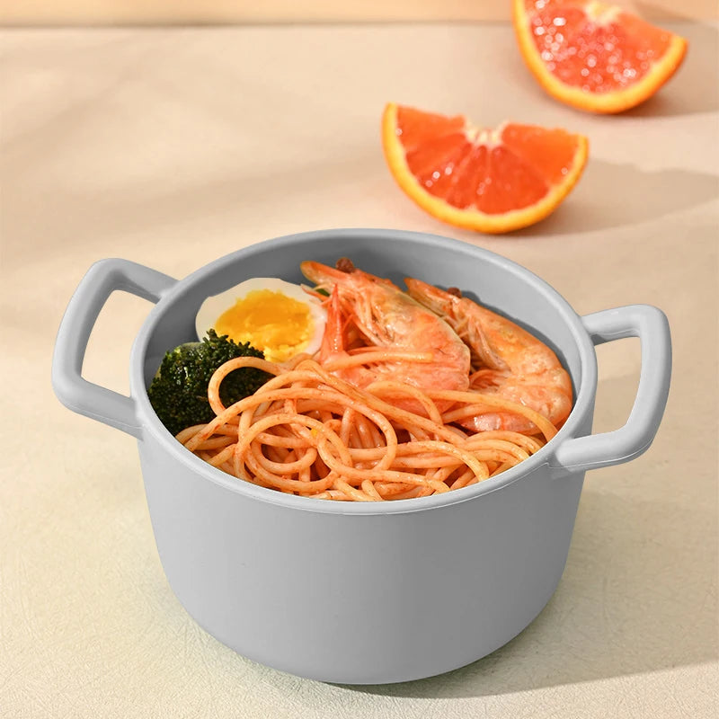 Heat-resistant Silicone Pot for Microwave Food Steamer Bowl Oven Silicone Food Steamer with Handle & Lid Steam Cooker Pot