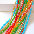 Factory Direct Sell Colorful  Long Bicone Crystal Beads Loose Glass Bead Accessories