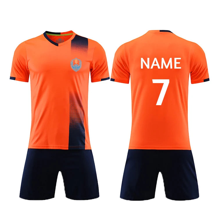 Wholesale Custom Football Club Tracksuit Breathable Soccer Jersey Training Suit Sublimation Sports Soccer Tracksuit for Men