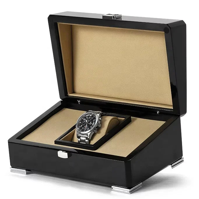 High Quality Wholesale Jewelry Storage Box High-End Gift Box High-Gloss Piano Paint Wooden Watch Packaging Box