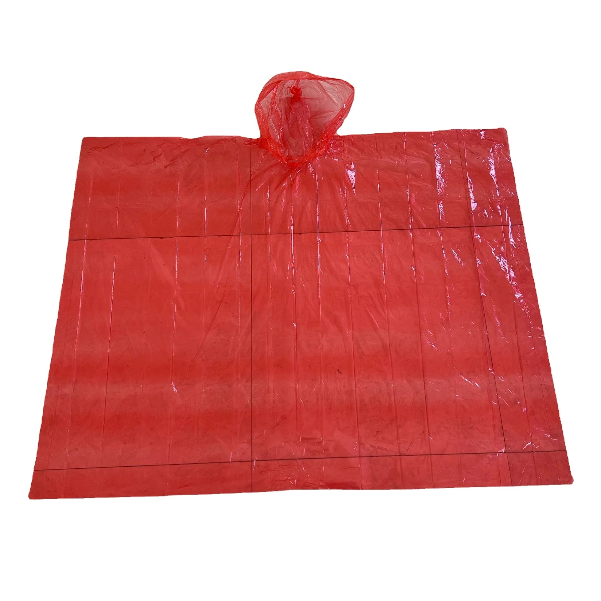 PE Customized Disposable Hooded Raincoat Poncho for Outdoor Hiking Fashion Waterproof Women's Transparent Long Rain Poncho