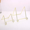 Metal Gold Plated Square Wire Tablet Plate Easel Stand Holder Display for Cookbooks Photos Picture Frames Platter