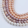 Natural Purple Pink White Pink Purple 10-12mm Edison Round Freshwater Pearl Strands for Jewelry Making
