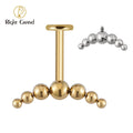 Titanium Jewelry Curved Bezel Setting Bead Clusters Vertical Helix Cartilage Ear Tragus Piercing