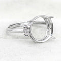 Sterling Silver 13*13mm Semi Mount Ring Empty Frame Blank Support Setting S925 Base Holder Without Center Stone for DIY Inlay