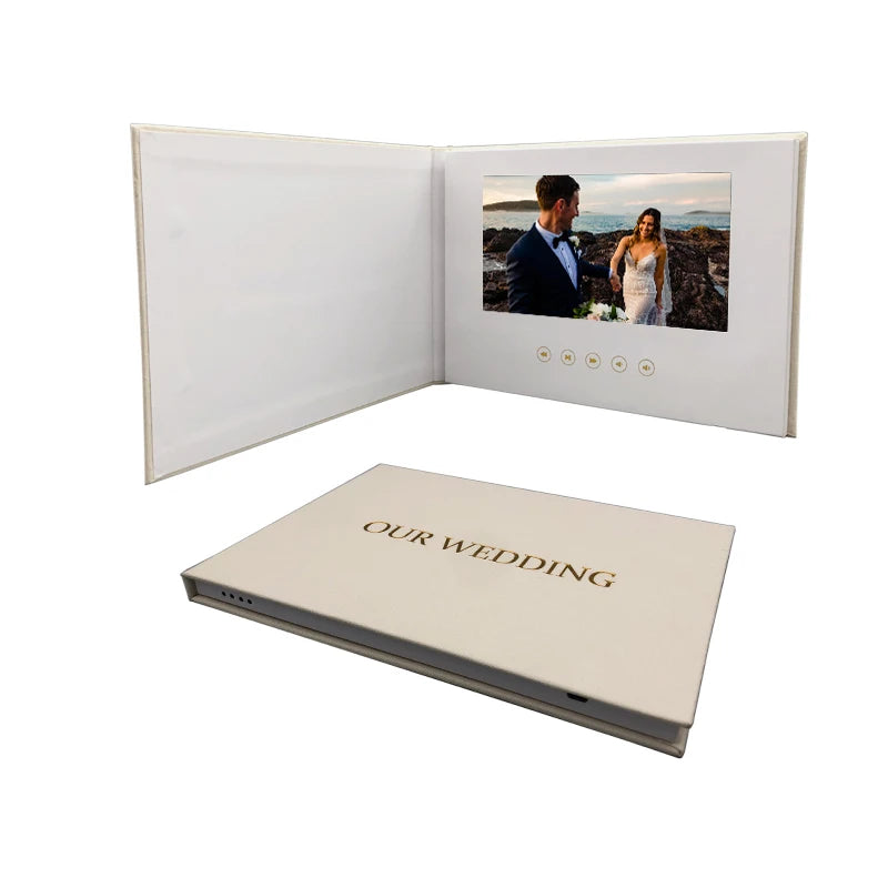 Customized High Resolution Linen 7 Inch Wedding Video Book Album